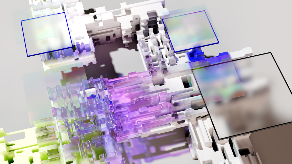 Visual abstrato representando uma inteligência artificial genérica
